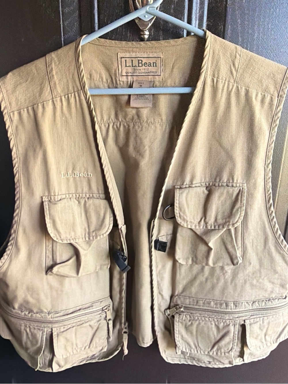 L.L. Bean Men's Tan Multi-Pocket Utility Vest